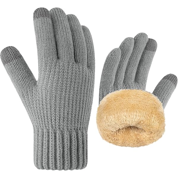 VEGCOO Gants Laine Longs Noirs Sans Doigts Avec Trou Pouce