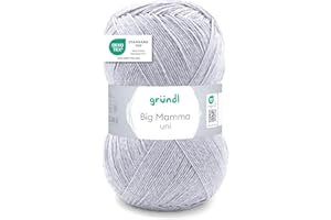 Gründl Big Mamma uni (lana per maglieria, set per uncinetto, filato per maglieria e uncinetto effetto lana, 100 % poliacrilico, 400 g / 1040 m, spessore del ferro: 3,5 - 4,5, 1 x 400 g), Medium grey
