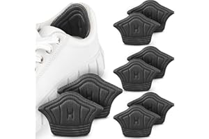 ‎SULPO SULPO Fersenpolster für zu große Schuhe - Passt in fast jeden Schuh - Selbstklebend dank starken Klebepads, zuschneidbar - Einlagen aus Baumwolle & Schwamm - 4 Paare (Schwarz, 5 mm)