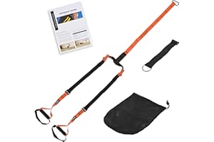 Msports, attrezzo professionale per allenamento a sospensione, con istruzioni per esercizi, borsa per il trasporto e ancoraggio per porta, fitness funzionale