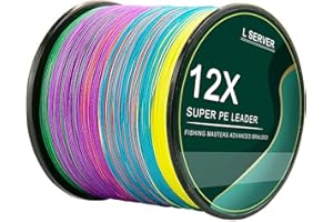 L SERVER Angelschnur Geflochten 500m/1000m 12-Fach Geflochtene Anti-Biss Angelschnur 100% PE Köder Angelschnur Meeresangelschnur 12.6-81kg