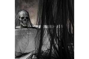 Moerstar Halloween Decorazioni Horror Garza 215 x 500cm Tessuto Decorativo Panno Spaventoso Horror Garza per Halloween Party Decorazioni Casa Esterno Giardino (Stile 2)