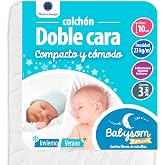Babysom - Double Sided Baby Cot Mattress | 60 x 120 cm | Summer/Winter | Height 10 cm | Anti Dust Mite | Anti-Suffocation | B