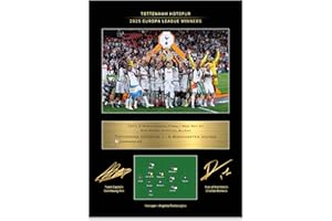 Sporting Moments Tottenham Hotspur Europa League Winners 24/25 Commemorative Print – with Reproduced Player Signatures (Unframed)