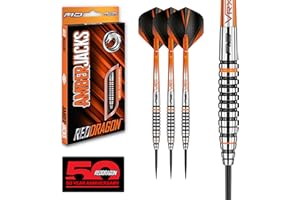 ‎RED DRAGON RED DRAGON Amberjack Zestaw rzutek wolframowych z lotkami i trzonkami rzutek (trzonki) – profesjonalny zestaw rzutek premium 90% wolframu – dostępny w rozmiarach 22 g, 23 g, 24 g, 25 g, 26 g, 27 g, 28