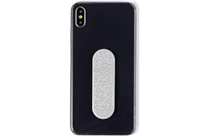 MOMO STICK MOMOSTICK - L'original! Support pour téléphone Portable et poignée pour Smartphones et tablettes– téléphone Portable Bague pour iPhone Samsung Huawei (Série Pearl - PU Argent)
