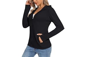 TACVASEN Women's Hoodie Sun Protection Hooded T-Shirt Quick Dry Summer UPF 50+ UV Protection Jacket Zip Pocket