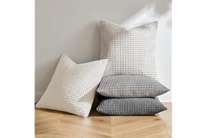 MIULEE Kissenbezug 40x40 4er Set Graue Serie Kissenbezüge Dekorative Kordsamt Sofakissen Dekokissen Kopfkissenbezug Couchkissen Deko Bezug für Sofa Couch Wohnzimmer Schlafzimmer Büro
