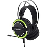 JamesDonkey James Donkey 711 Black 7.1 Surround Gaming Headset Neodymium 50mm Drivers 112dB Precision Microphone -43dB Green LE