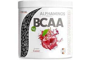 ‎PROFUEL BCAA Pulver 300g KIRSCHE - Alphaminos BCAA 2:1:1 Drink mit 8000 mg B.C.A.A. - unfassbar leckerer Geschmack, Essentielle Aminosäuren Leucin, Isoleucin & Valin - vegan - laborgeprüft mit Zertifikat