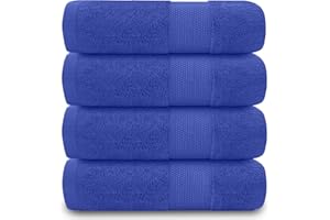 GC GAVENO CAVAILIA Juego de 4 Toallas de Mano para baño, 700 g/m², algodón Egipcio, Toallas de Calidad de Hotel, Lavables a máquina, Azul Cobalto, 50 x 85 cm
