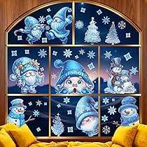 Stickers Noel Fenetre, Decoration Noel Interieur Maison Autocollant Fenêtre Electrostatique Réutilisable Pour Magasin Vitre Vitrine Porte, Grand Hiver Autocollants Pere Noël Flocon De Neige Sticker