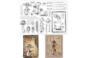 ‎GLOBLELAND GLOBLELAND Pilz Klar Briefmarken Monat Silikon Transparent Stempel Transparent Briefmarken für Karten, Die DIY Scrapbooking Fotoalbum Dekoration