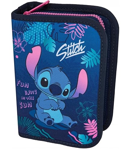 Seven Lilo & Stitch Silikon-Federmäppchen Ausziehbar – 2-in-1 Als Stiftebox & Mäppchen, Hellblau, Mit Reißverschluss