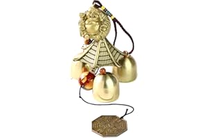 WYSUMMER Lucky Wind Chimes, Vintage Metal Hanging Wind Bell Outdoor Good Luck Hanging Charm with Coin for Garden Home Patio Yard (Buddha Wind Chime)
