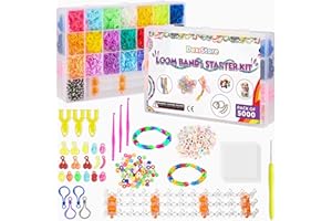 Dex Store 5000+ Loom Bands Kits for Girls & Boys, Features Premium Quality Colorful Rubber Loom Band Set in 22 Colors with Accessories for Friendship Bracelet Making Kit, Great Gift for Kids