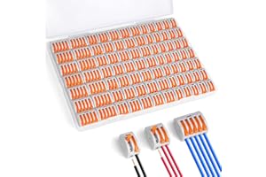 flintronic Morsettiere Elettriche, 84 Pezzi-3 Porte 35 Pcs, 2 Porte 35 Pcs, 5 Porte 14 Pcs, Capicorda a Morsetto a Leva Connettore Cavo Elettrico Kit di Morsettiere per Cavi