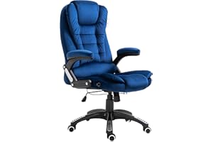 Cherry Tree Furniture Executive Recline Extra Padded Office Chair (Blue Velvet)