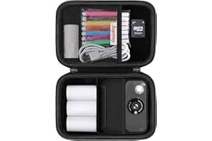 Supmay Tragetasche Kompatibel mit Hangrui/HiMont/GREENKINDER/Gofunly/ETIKEZ/TIATUA/MYSTILUCK Sofortbildkamera Kinder, Thermopapier für Kinder Sofortbildkameras Aufbewahrungstasche, Schwarz