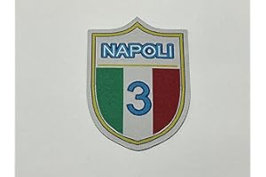 ‎CENTRO RICAMI RICAMIFICIO INDUSTRIALE ITALIANO DAL 1989 Patch-Toppa Microricamata in HD/Jacquard (Alta Definizione) Scudetto NAPOLI Termoadesiva, Micro Filo, Dimensioni : H.cm. 8 X L. cm. 6 - Made in Italy