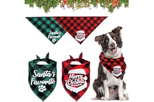ZAWTR Weihnachten Hund Bandana, Haustier Halstuch Schal Kopftücher Dreieck Kariert Lätzchen für Weihnachts Haustier Kostüm Deko, Hundehalstuch Geschenk Outfit für Kleine Mittelgroße Große Hunde Katzen 2 Pcs