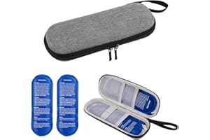 NOGSAY Insulin Kühltasche mit 2 Kühlakku,Klein Diabetes Tasche Kühlbox für Diabetikerutensilien Pen Kalt,Isoliert Medikamententasche Diabetische Kühler Medikamente Spritzstift Spritzen Case Reise