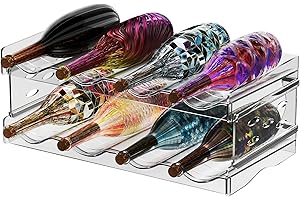 Nenull Flaschenregal Stapelbar 2er Fasst 8 Behälter Flaschen Organizer Schrank Flaschenaufbewahrung Flaschenhalter Flaschenregal für Schrank Kühlschrank Küchenarbeitsplatte (Kunststoff)