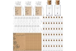 Geiserailie 48 Set Kleiner Wunscherfüller Echtes Pusteblumen im Glas Grußkarte Mullbeutel Hanfseil Dankeschön Geschenk Glücksbringer Kleine Aufmerksamkeit Mitgebsel zu Weihnachten Geburtstag Hochzeit