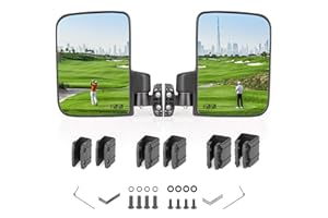 10L0L Rétroviseurs latéraux pour voiturettes de golf, rétroviseurs latéraux rabattables sans perçage pour Yamaha EZGO Club Car Golf Buggy etc.