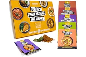 SPICE 'N' TICE SPICENTICE World Curry Kit - Spice Gift Set with Easy-to-Follow Recipes - 6 x Authentic 100% Natural Spice Powder - Each Serves 4 - Mild & Medium Curry Spices - Food Cooking Gift for Men & Women