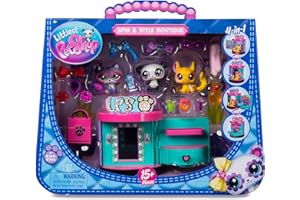 BANDAI Littlest Pet Shop - Coffret Sweet and Style - Boutique 4 en 1 - Pack de 3 Animaux, 15 Accessoires, 1 Carte, 1 Code Roblox - Mini-Figurines Animaux à Collectionner - Jouet Enfant 4 Ans et + - BF00722