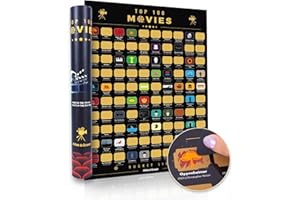 Atlas & Green Poster Top 100 film. Poster dei 100 pellicola da grattare. I migliori film di Imdb fino al 2024 + accessori bonus