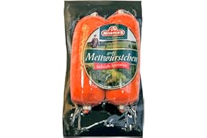 MEISTER'S Grobe Mettwürstchen frisch | Mettwurst geräuchert | Streichwurst als Brotaufstrich | 6x60g