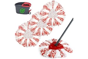 GFRED Cabezas de Fregona de Repuesto Compatible con Vileda EasyWring y Clean Turbo 3 en 1 (Rojo)