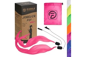 Diabolo Freizeitsport POI Luminoso UV en Rosa - Angel Wings Spinning Pois, Pois en Espiral, Pois Blandos para Principiantes y Profesionales