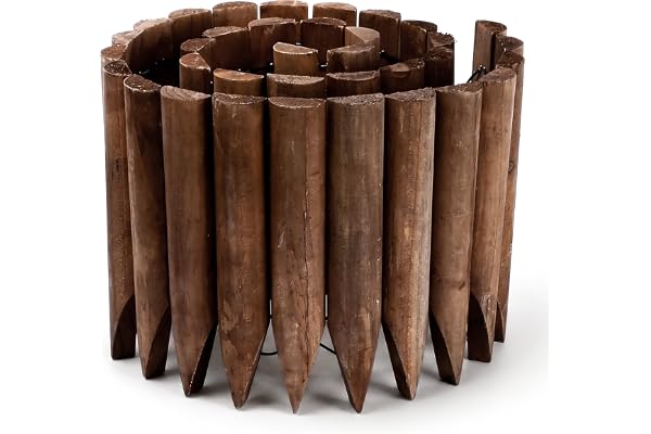 JonesHouseDeco Bordure de Jardin Bois Clôture Flexible pour Jardin, Pelouse, Paysage, Bordure a Planter Décorative 120cm x 20cm