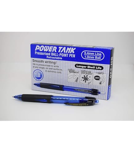 Uni-Ball SN-220 Power Tank - Penna a sfera retrattile, 1,0 mm, inchiostro nero, confezione da 6