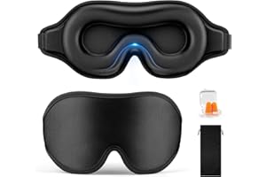 NEUTYPECHIC Antifaz para Dormir 3D para Mujer y Hombre, Antifaces para Dormir 100% Bloquea Luz, Mascara con Correa y Tapón para Los Oídos, Tomar una Siesta, Sleep Mask Meditar (negro)