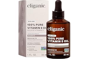 Cliganic 100% Pure Vitamin E Oil for Skin, Hair & Face - 30,000 IU, Non-GMO Verified | Natural D-Alpha Tocopherol