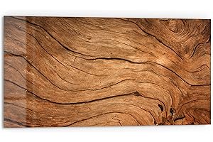 DEQORI Crédence de cuisine en verre | Motif grain de bois détaillé | 80 x 40 cm | Paroi arrière de salle de bain ou de cuisinière | Protection anti-éclaboussures pour cuisine et salle de bain |