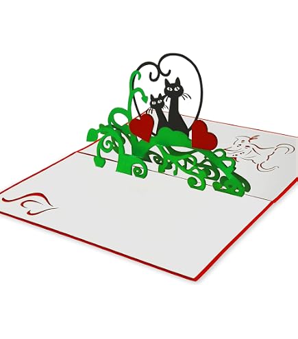 3D Pop-up Valentinstagskarte Mit Katze & Rose – Liebevolles Design Für Geburtstag, Jahrestag Oder Muttertag