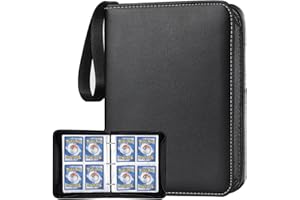 ETIEVORT Album Cartas, Álbum De Cartas Coleccionables Negro Para 480 Cartas, 60 Paginas Álbum Colección Tarjetas Transparente E Impermeable, Árchivador Cartas Para Tarjetas De Tamaño Estándar