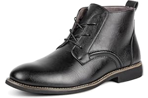 CALEBGAR Stiefel Herren Stiefeletten Leder Boots Schnürstiefeletten Klassische Ungefüttert Männer Chukka Boot Rutschfeste