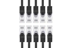 1aTTack.de 0.25m - black - 10 pieces CAT.7 network cable SFTP (raw cable) patch cable (SET) 10000Mbit/s - 500 MHz assembled with 2 RJ45 plugs Cat6a