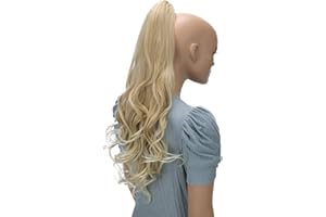 CAISHA 60cm Voluminoso Posticcio Per Capelli Violet Con Pinza Capelli Coda Capelli Per Donna Ondulato Biondo Chiaro Mix H510