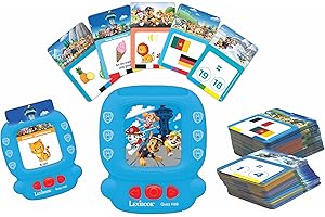 Lexibook, La Pat'Patrouille, Imagier à Cartes interactif bilingue, Jouet Audio pour Apprendre l'anglais et Le français, 150 Cartes éducatives Recto-Verso, Quiz et vocabulaire, Bleu/Rouge, JCR10PAi1