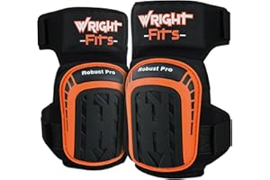 WrightFits Professional Knee Pads, Heavy Duty Support Gel Cushions with High-Density Foam Knee Pad Set - Adjustable Anti-Slip and Strong Straps for Work, Construction, Flooring, Gardening, and Skating