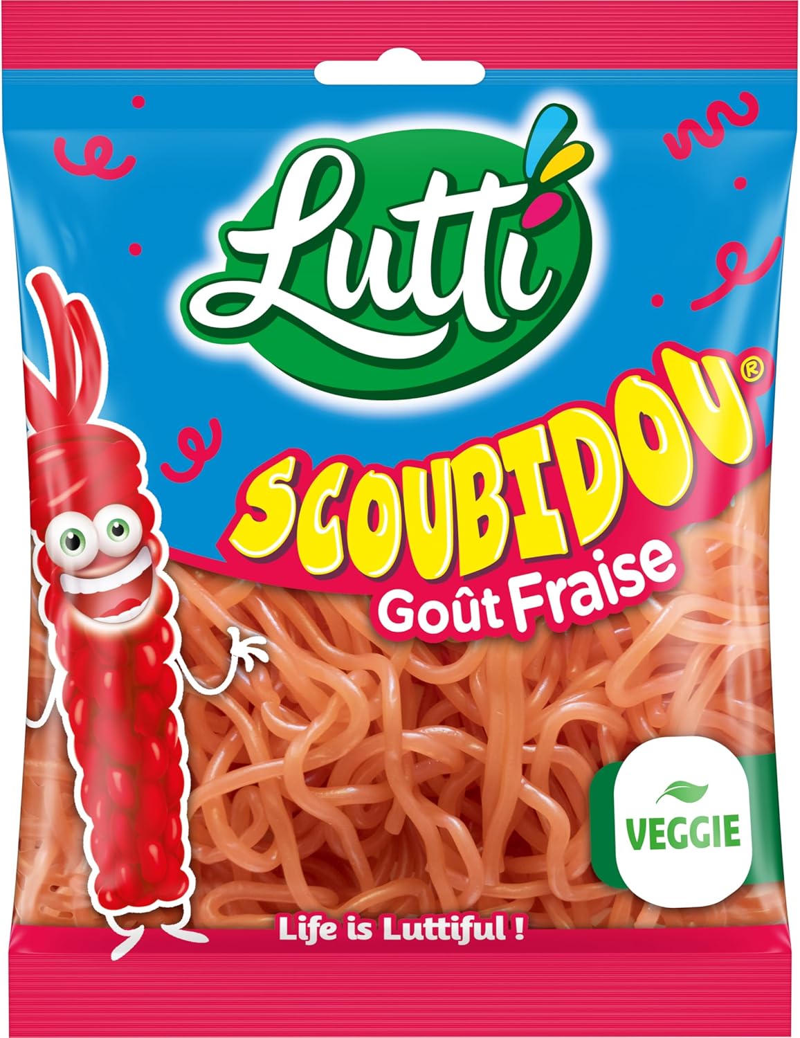 Bonbons Lutti Scoubidou Fraise - 200g
