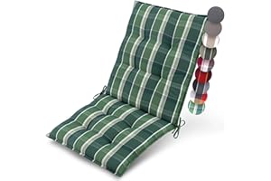 Beautissu Premium Coussin Chaise Jardin Dossier Bas 100x50 cm Sun-NL – 8 cm Épaisseur Tissu Robuste Antidérapant & Résistance aux UV – Coussin Fauteuil avec Sangles Fixation Vert Carré