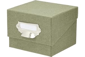 ‎RÖSSLER PAPIER Rössler SOHO Foto Aufbewahrungsbox | Fotobox Aufbewahrungsbox mit Deckel | Organizer Box | Visitenkarten Aufbewahrung | Boxen Aufbewahrung | Storage Boxes | 17x15x13 cm | 1 Stück | Farbe: Grün |Salbei